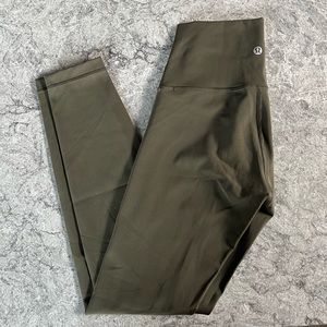 LULULEMON 28 inch High-Waist Wunder Under Legging (army green) Size 2
